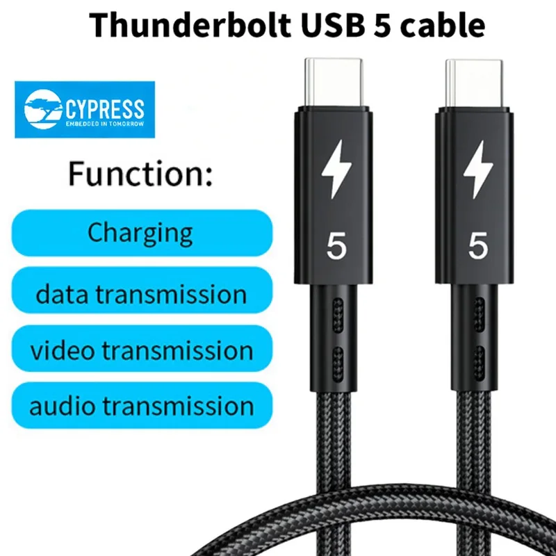 120Gbps Thunderbolt 5 Data Cable PD 240W 8K60Hz Compatible w