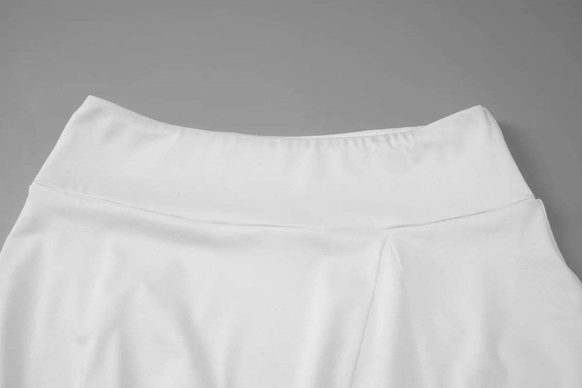 Hugcitar Fashion 2-teiliges Set, V-Ausschnitt, einfarbig, gerafftes, sexy Crop-Top, unregelmäßiger Midirock, Damen-Outfit für Strand, Urlaub, Party – Detail 9