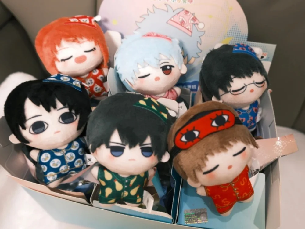 BANDAI Gintama Chibigurumi Pajama Party Blind Box Anime Plush Keychain Pendant Collectible Toy