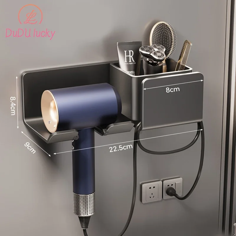 

Toilet Blower Holder Shelf ，Hair Dryer Holder Bathroom Accessories Wall Dryer Cradle Straightener Stand Hairdryer Organizer Box