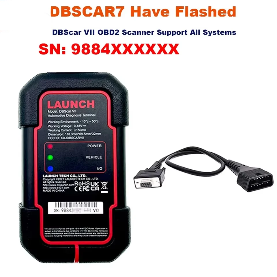 X431 DBScar7 DBScar VII Bluet-ooth Scanner 9884 Blueto-oth Connector DBSCAR Scanners Work CAN FD Protocols Tool For DZ/XD/XP/PD