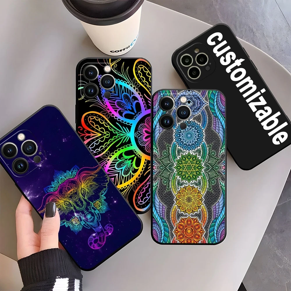 Чехол для телефона Mandala Chakra Yoga Apple для Iphone 15 Pro Max 14 Pro 16 Plus 13 Mini 11 12 Xr X Xs 7 8 Plus, задняя крышка