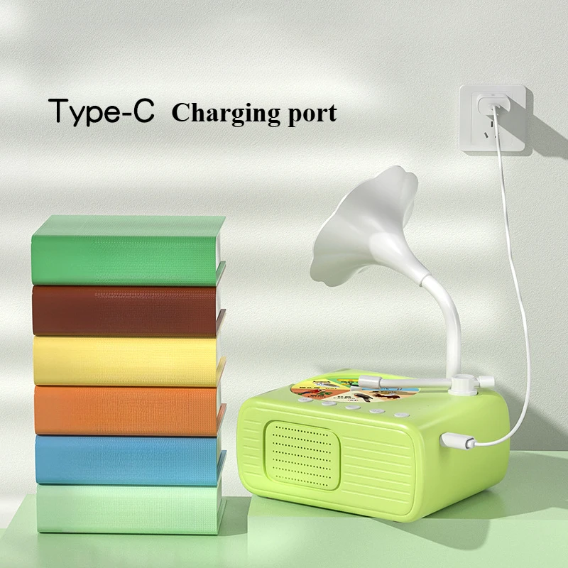 96枚の学習カード付き子供用蓄音機、幼児用蓄音機、子供用蓄音機、幼児用レコードプレーヤー、音楽感覚玩具で聴く