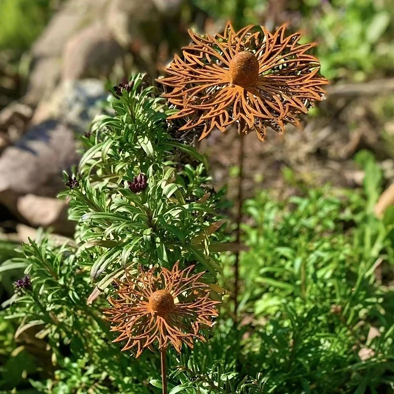 

Металлический садовый кол в деревенском стиле Bluebonnet — 16-дюймовый ручной кованый железный орнамент для газона, устойчивый к атмосферным воздействиям для декора двора и сада