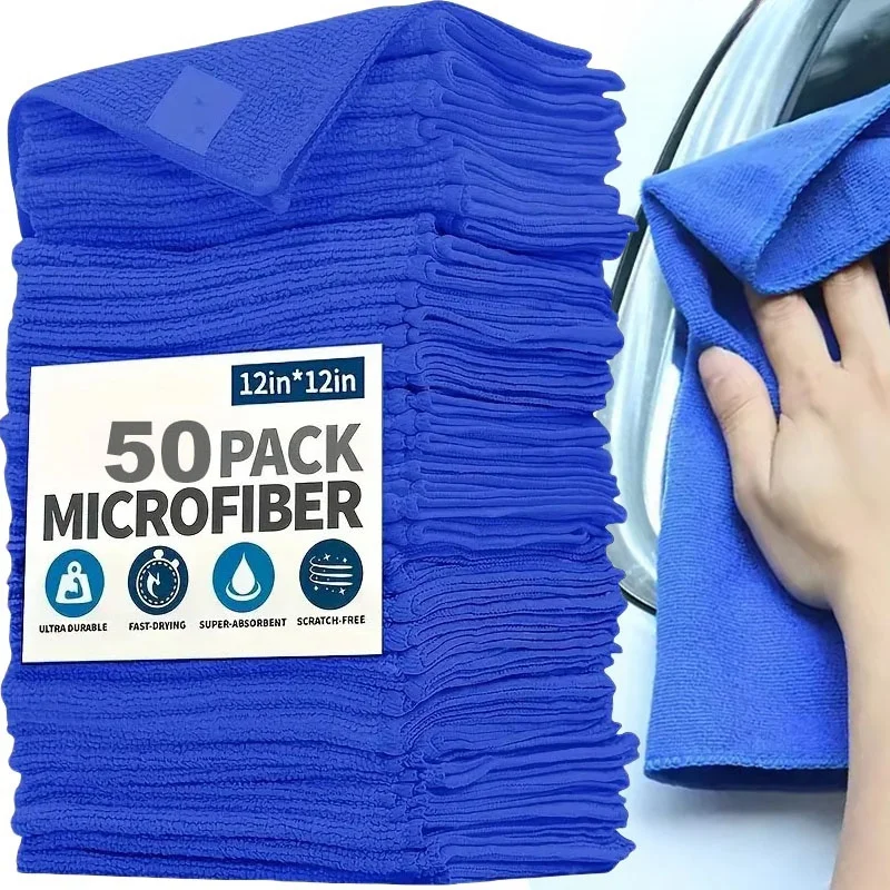 1-50Pcs Microfiber Towels Car Wash Drying Cloth Towel Household Cleaning Cloths Auto Detailing Polishing Cloth Home Clean Tools