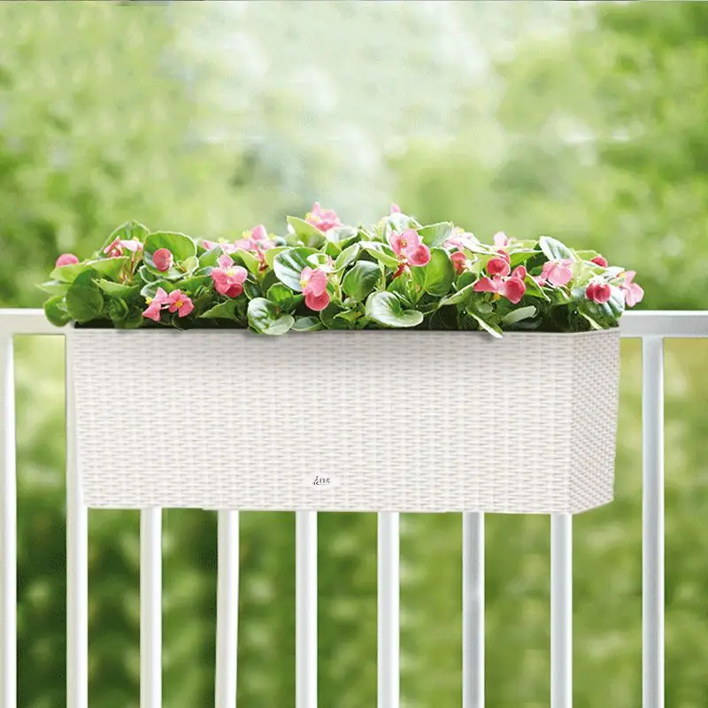 

Arrange Balcony Hanging Railing Hanging Flowerpot Fence Guardrail Plant Pot Stand Bottom Diameter 46.8cm