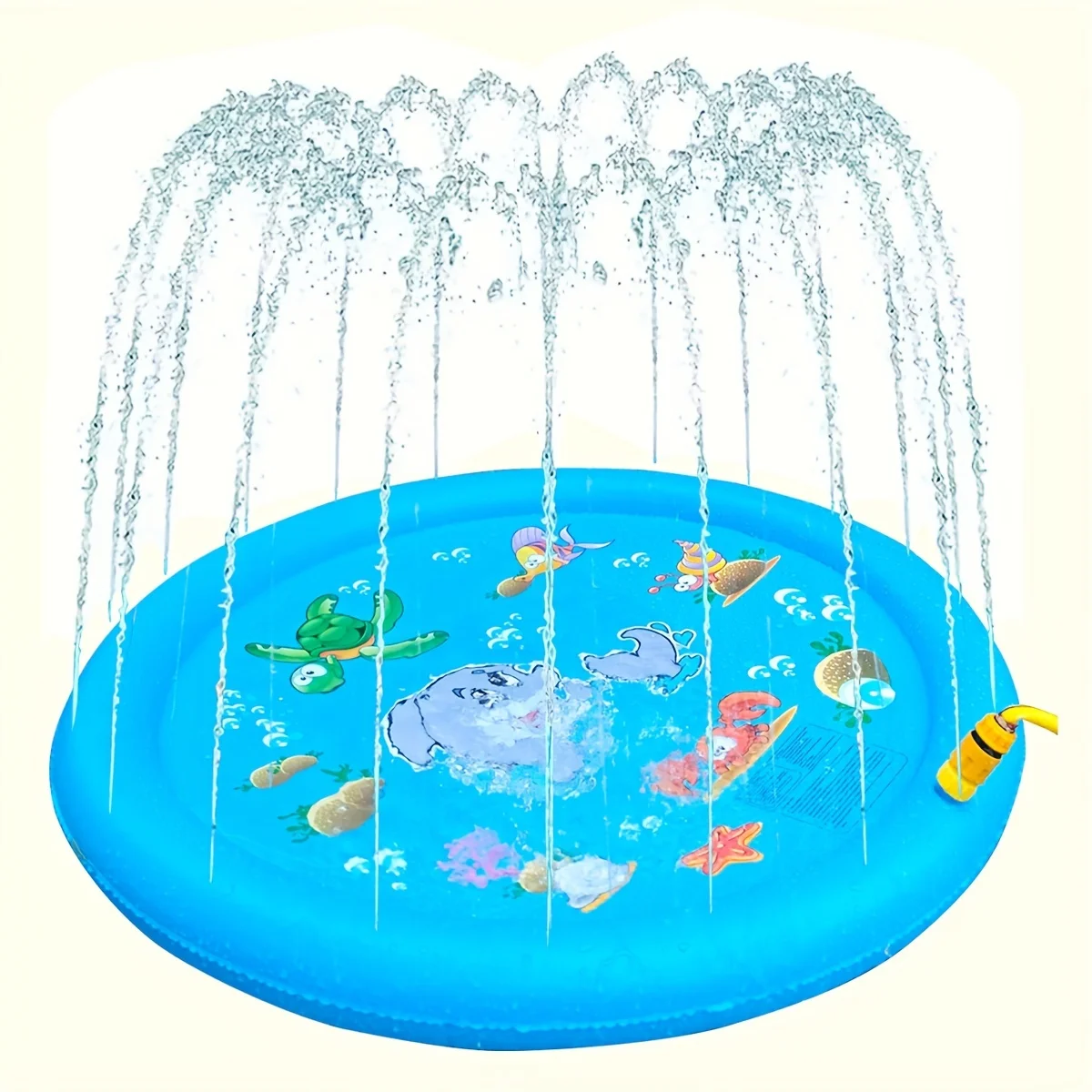 39.37inch Round Splash Pad Kids Sprinkler Pool Summer Outdoor Water Toys Fun Backyard Fountain Play Mat for Children And Pets