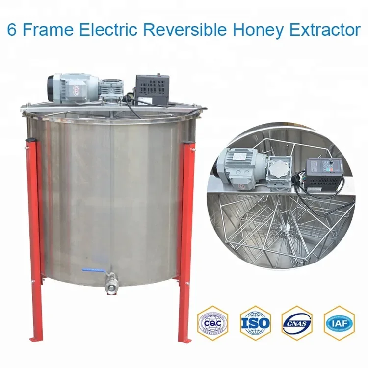 Extrator de mel elétrico Separador extrator de mel de abelha com 6 quadros