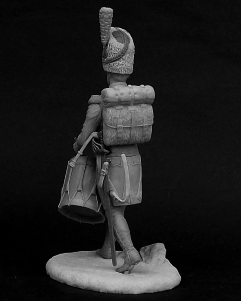 1/32 مقياس 54 مللي متر يموت الصب الراتنج نموذج لجسم عدة الفرنسية الفرسان الطبال (2 رؤساء) لعبة مصغرة المفكك غير مصبوغ لتقوم بها بنفسك Diorama