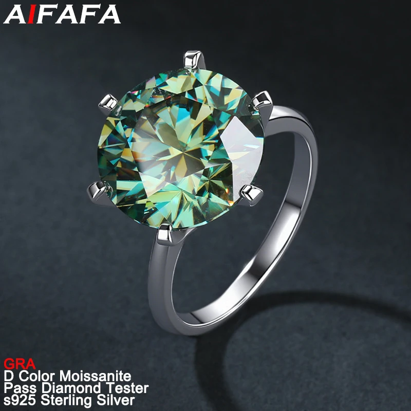 

1-2-3-5-10 Carat Green Moissanite Diamond Rings Sparkling s925 Sterling Silver White Moissanite Wedding Ring Fine Jewelry GRA