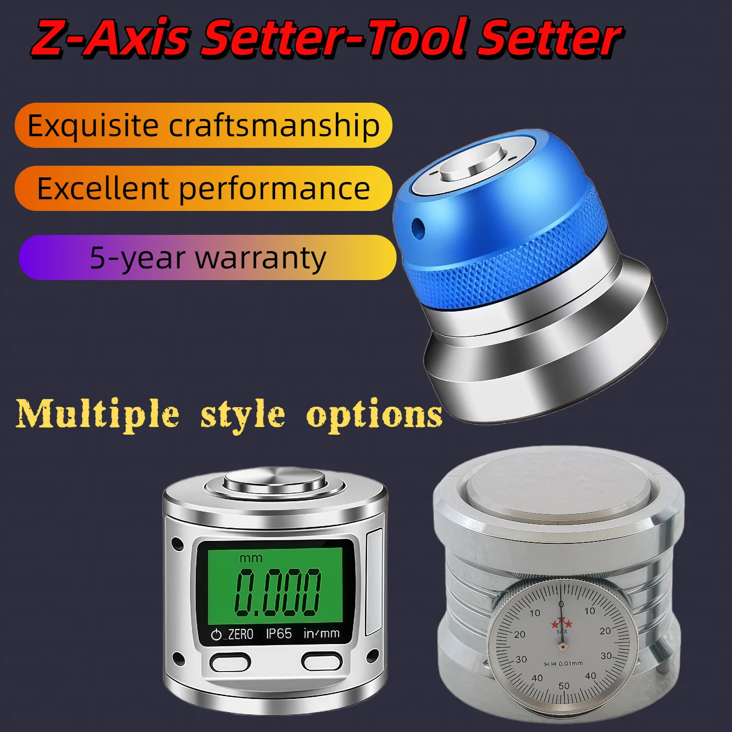 Z-Axis Tool Probe - Precision Tool Setting Gauge for CNC Milling Lathe Machining Centers