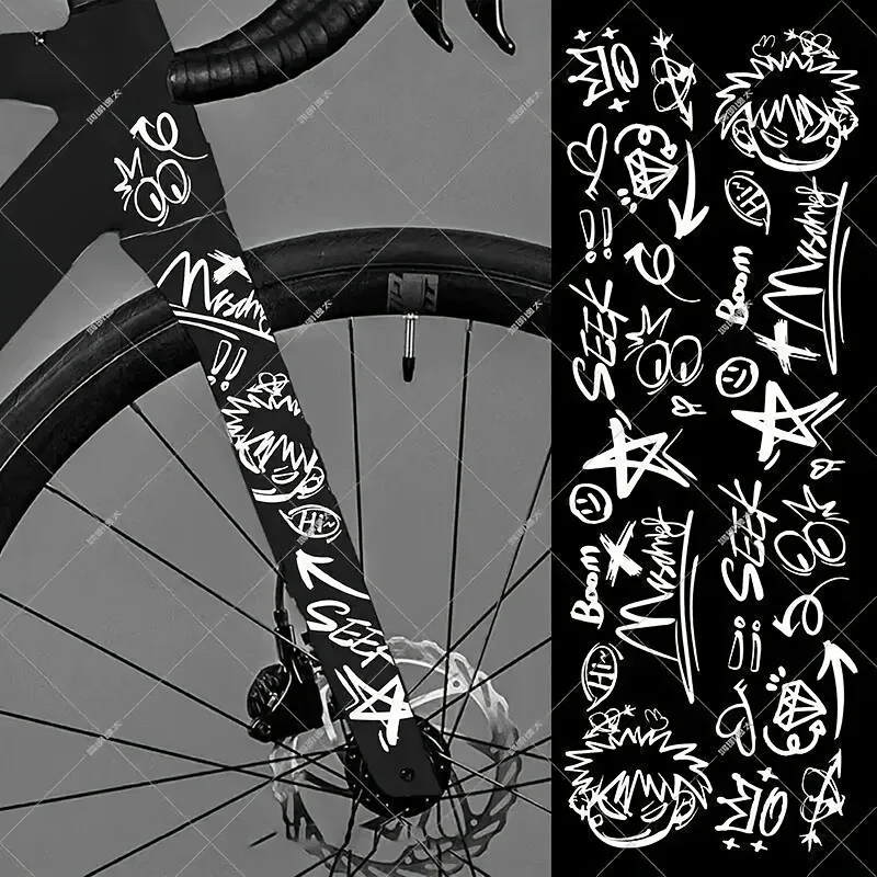 AliExpress NONE 1SET Outdoor Cycling Bike Protective Sticker Frame Top Tube Down Tube Anti-Scratch Sticker Graffiti DIY Decorative UV Sticker