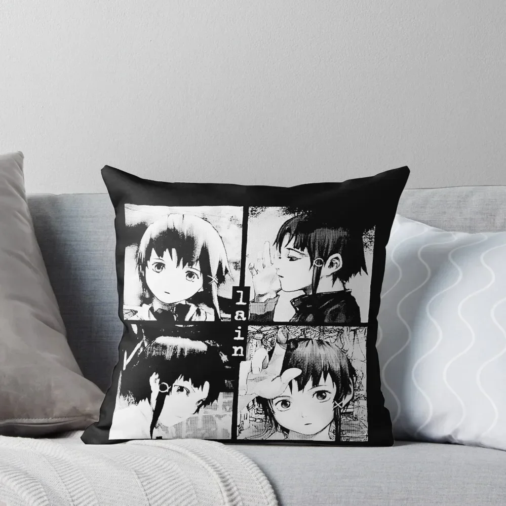 Serial Experiments Lain T-Shirt Lain T-Shirt Throw Pillow Decorative Cushion Luxury Pillow Cover Pillow