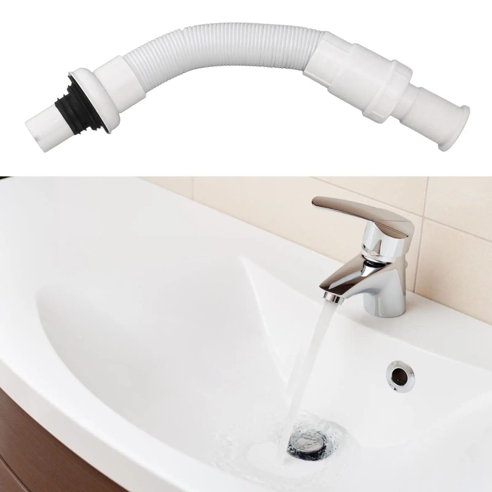 Durable Wash Basin Downcomer  - Rustproof ABS Odor Removal for Quick for kitchen Sewage Drainage