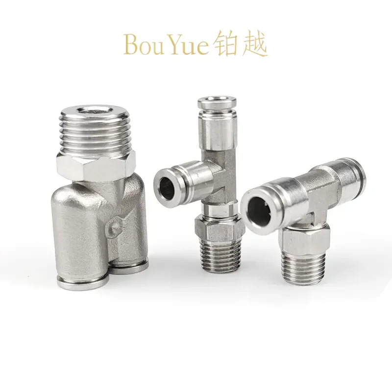 for PB8-02 for PX6-01 304 Stainless Steel Quick Plug Trachea Connector Pneumatic Quick Connector PD Tee High Temperature and