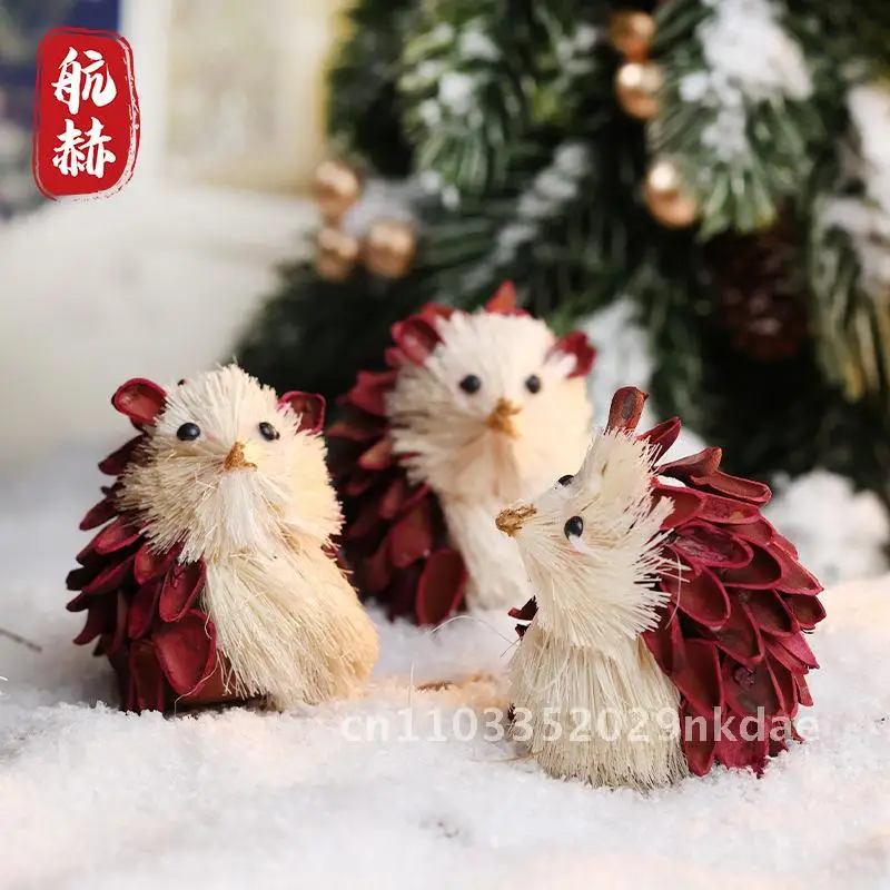 

Simulation Hedgehog Desktop Decoration Straw Owl Handmade DIY Material Kindergarten Creative Activity Decoration