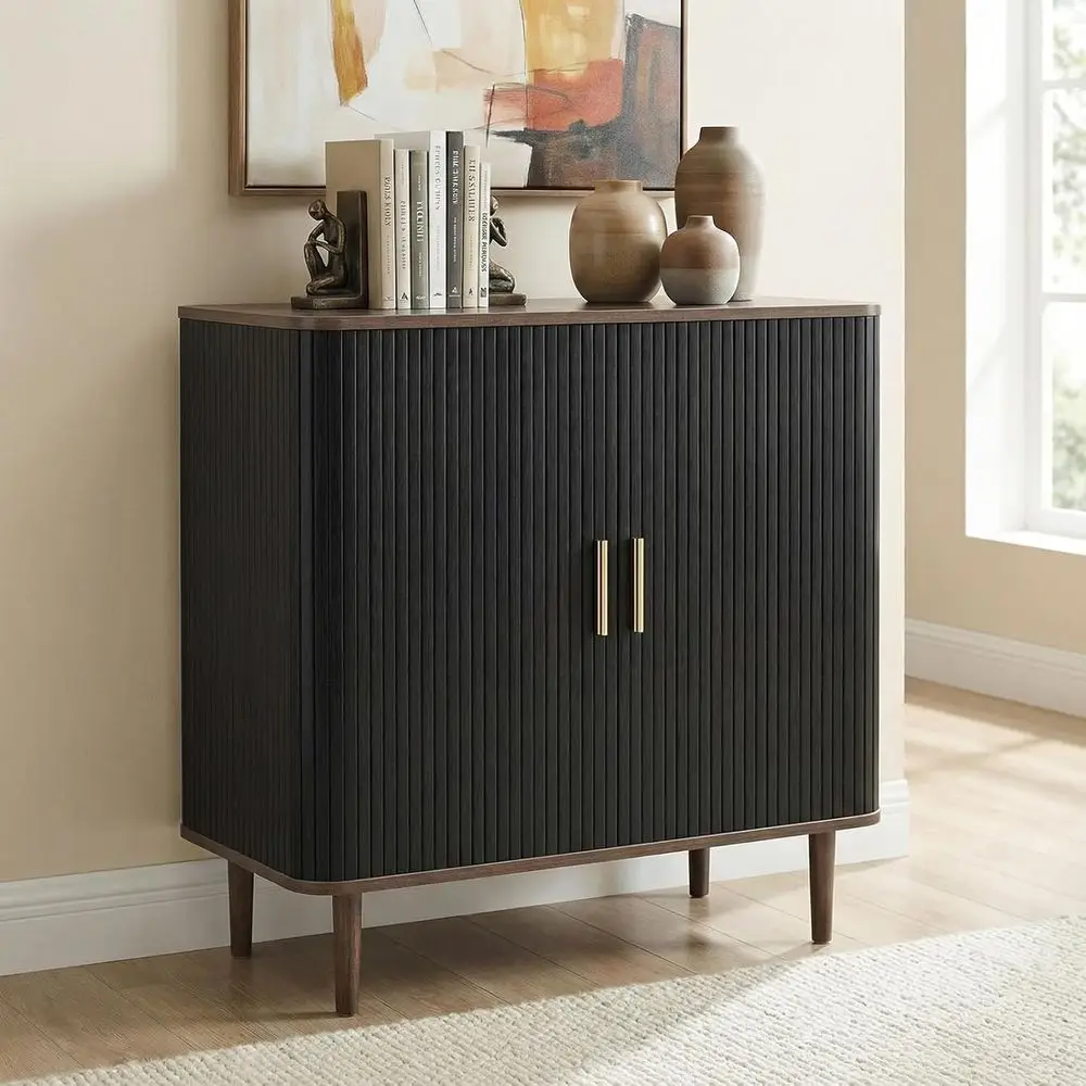 

luted uet Cainet, Small ern StoraSideoard witSliding luted Do, Accent ole Cainet or Coee ar, Kitcen, Entryway, Living Room, lack