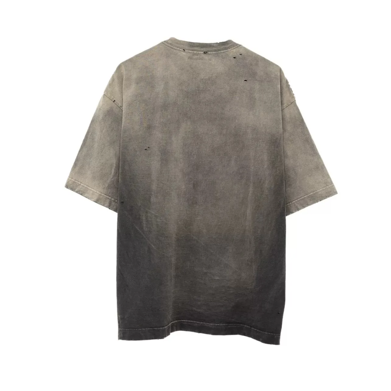 24SS MMY Miyuan MIHARA Japanese Cotton Round Neck Gradient Washed Distressed Men's Short Sleeved T-shirt for Men