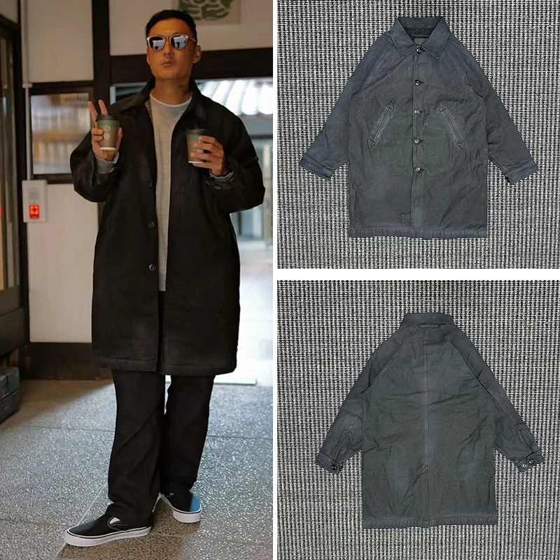 

Мужская повседневная теплая куртка Wu Wen Le MDNS из хлопка с длинными рукавами, винтажная, свободного кроя, осенне-зимнее пальто