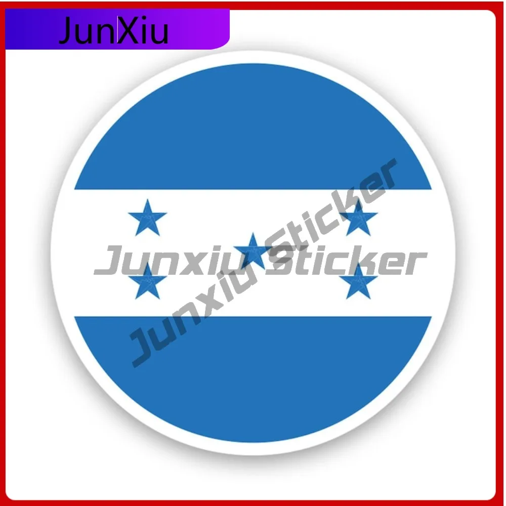 

Round Honduran Flag Stickerwaterproof Outdoor Decalshonduras Anime Bumper Waterproof Vinyl Decal For Motocross Sticker Outdoor