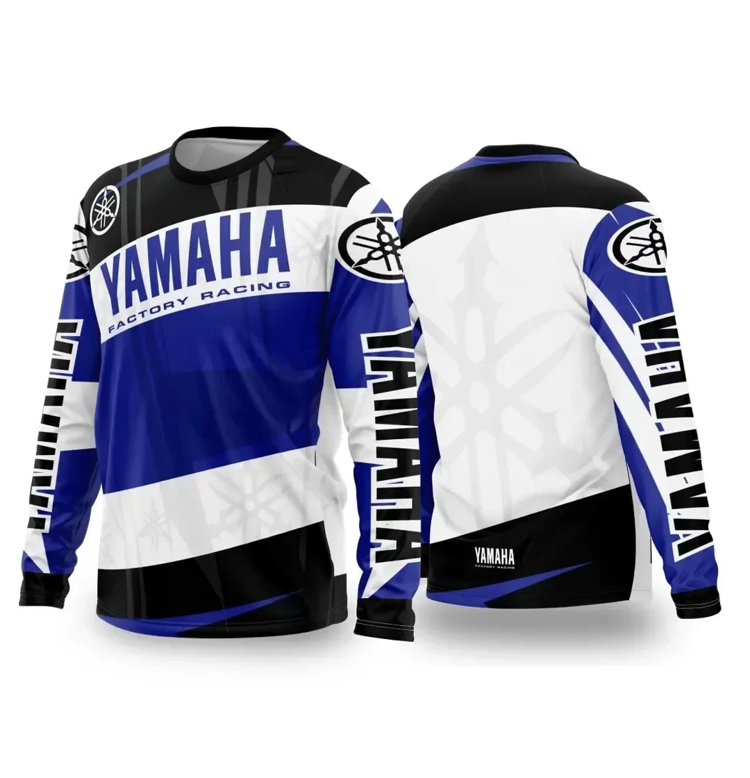 New Fashion Yamaha Logo Motorcycle Long Sleeve T-shirt - Comfortable, Breathable, Quick Drying, Off Road Racing Top