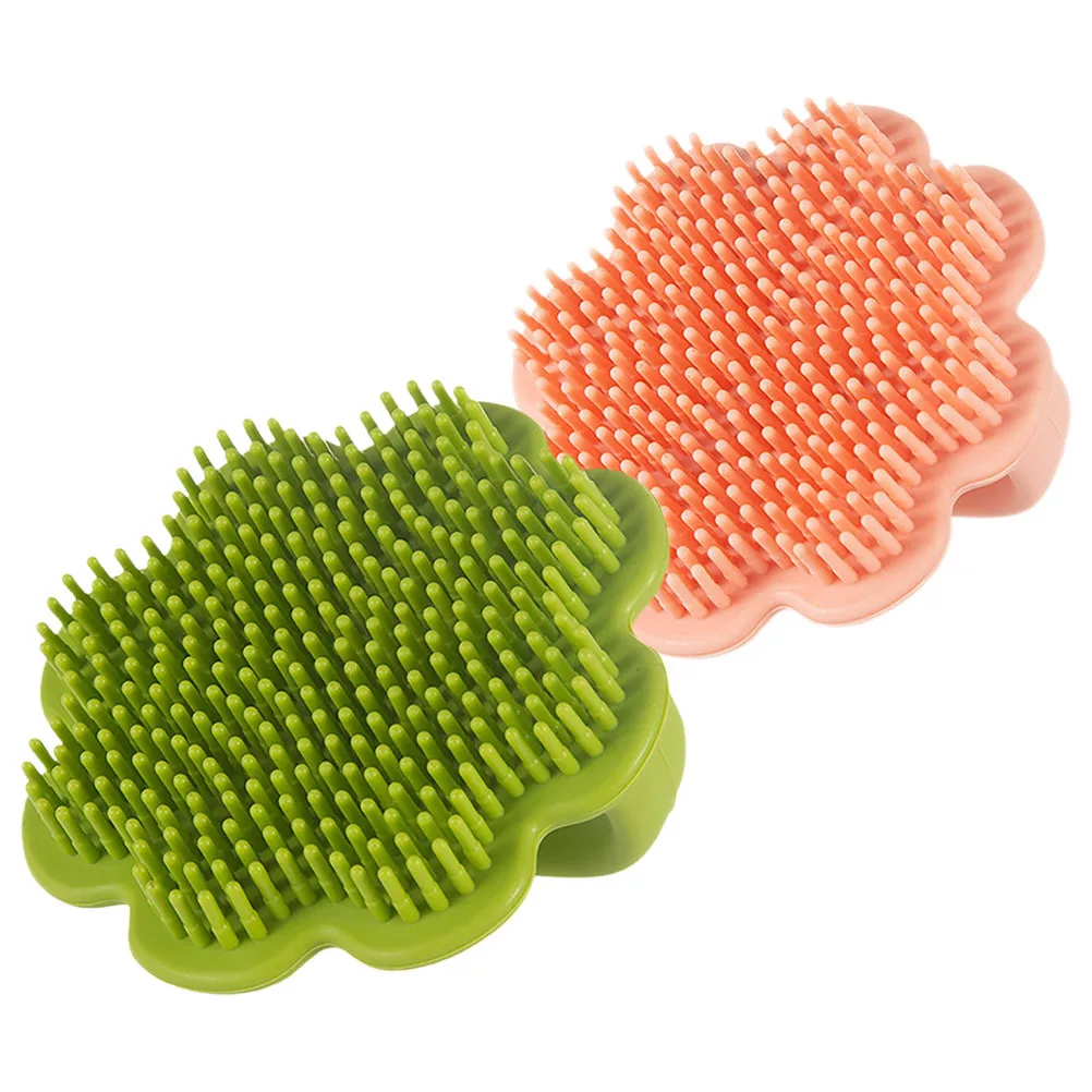 

2Pcs Baby Wash Brush Silicone Cradle Cap Removing Soft Brush for Newborns Toddlers Scalp Massage Infant Hair Cleanser