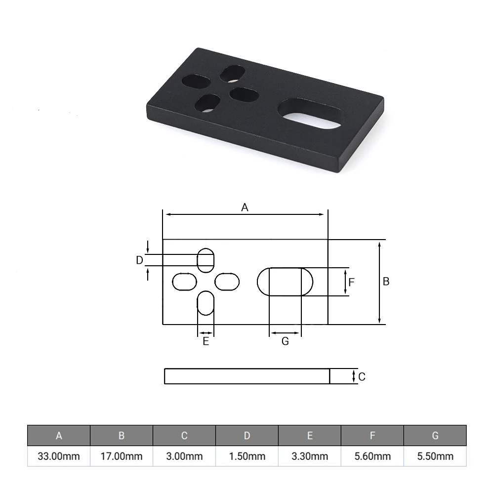 Plaque en aluminium pour micro-interrupteur de fin de course, 6063-T5, pièces de quincaillerie d\'imprimante 3D, plaque de machine de découpe laser à