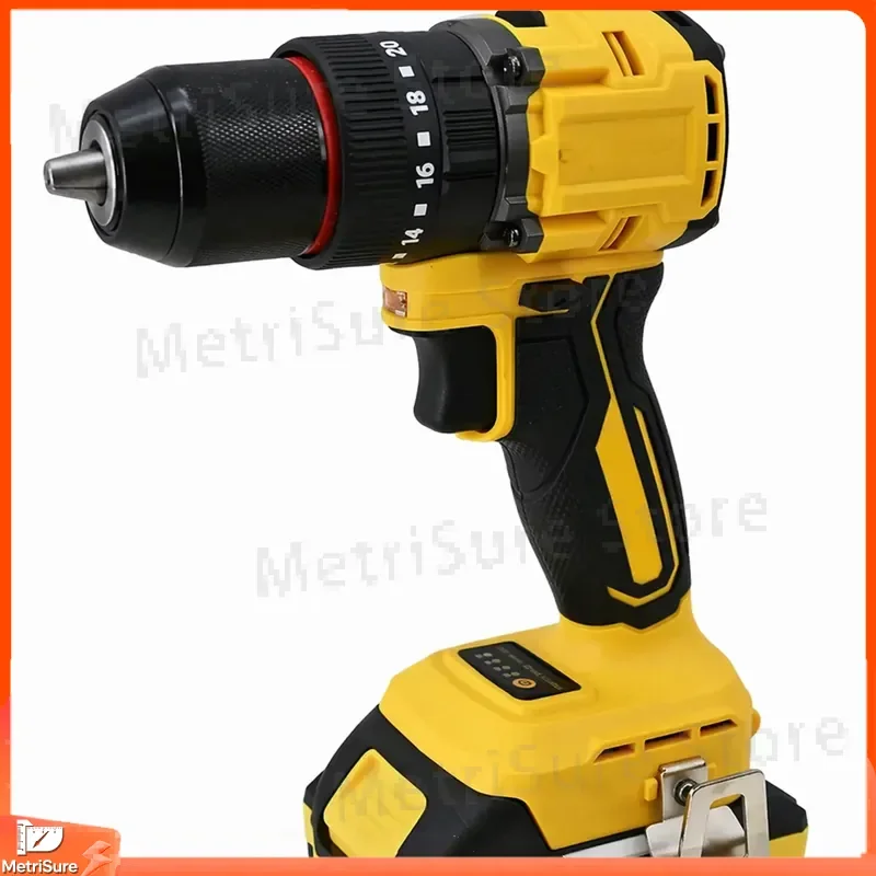 21V Brushless Cordless Drill 13mm Keyless Chuck Drill Driver with 2.0Ah Lithium Ion Battery for Home DIY