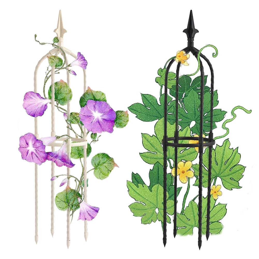 Climbing Vine Coated Iron Plant Support Frame with Heightening Adapter Garden Balcony Plant Flower Trellis