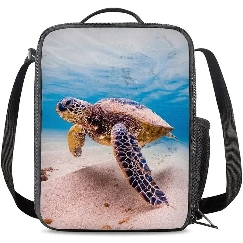 

Turtle Insulated Lunch Bag for School Work Office Picnic Ocean Hawaii Tote Containers for Adults and Kids Compact Reusable