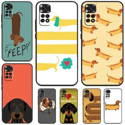 Cartoon Dachshund Sausage Dog Case For Xiaomi Redmi Note 12 11 8 9 10 13 Pro 12S 11S 10S 9S Redmi 13C 9C 10C 12C Cover