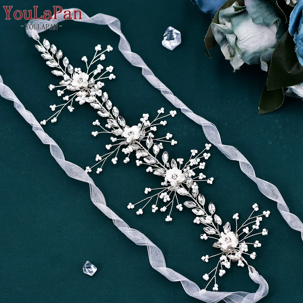 

YouLaPan Bridal Rhinestone Wedding Belts Handmade Bling Crystal Sash Belt for Wedding Dress Woman Jewelry Accessories SH502