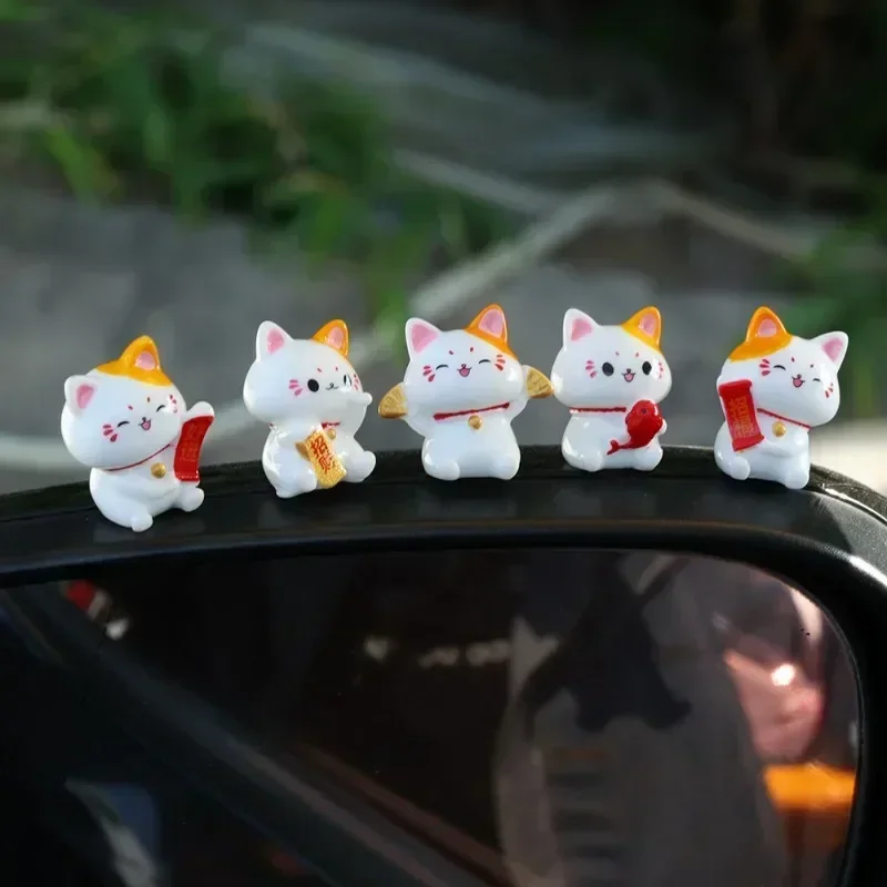 

5/7 шт., украшения для автомобиля Lucky Cat, приборная панель автомобиля, центральная консоль, милая смола, Maneki-Neko, авто интерьер, аксессуары для украшения своими руками