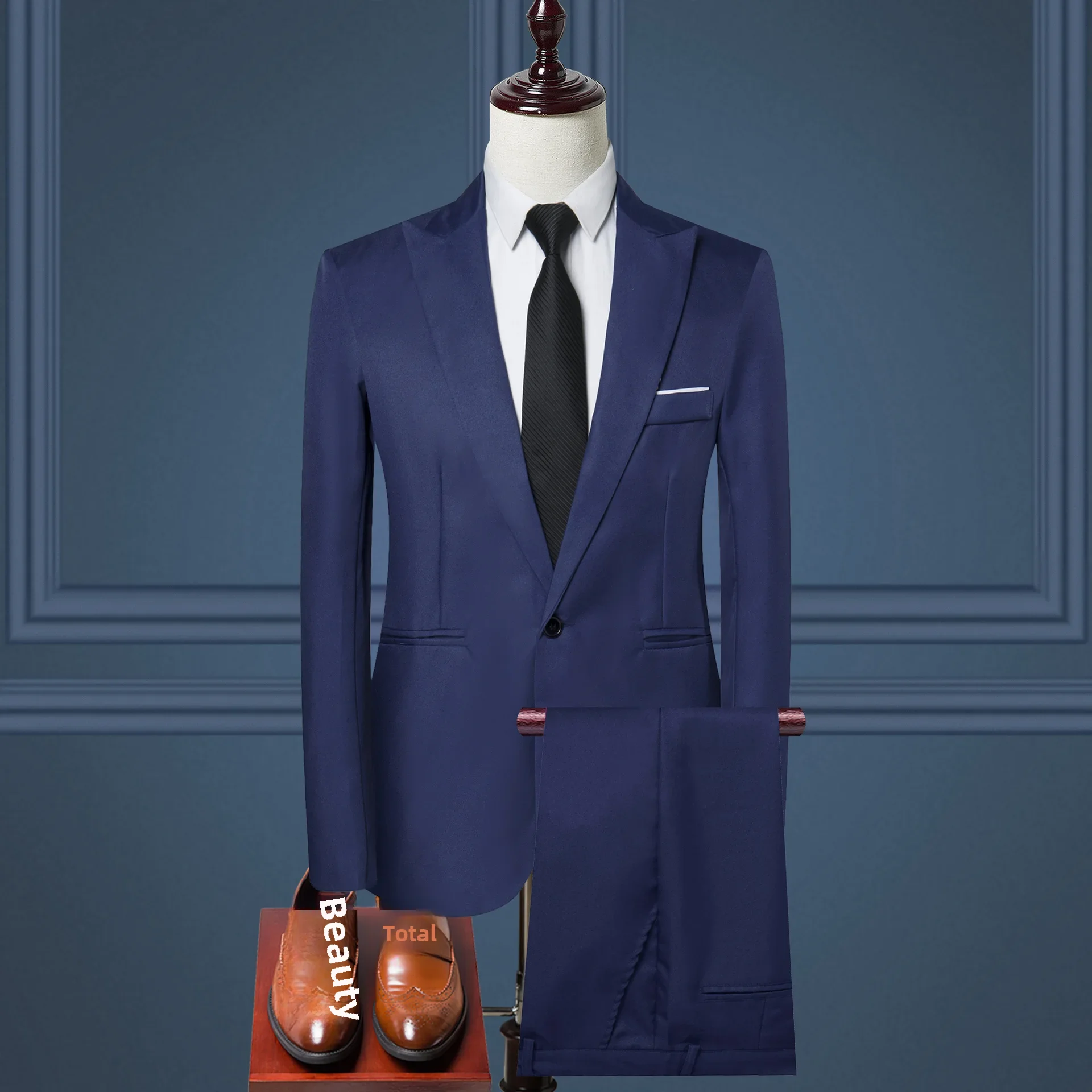 Trajes de estilo coreano occidental para hombre, esmoquin profesional informal de negocios, conjunto de dos piezas, ropa comercial a través de bordes