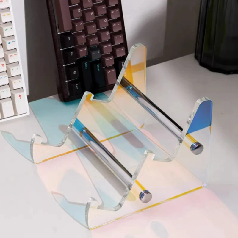 Removable Multicolor Acrylic Keyboard Stand Transparent Desktop Tray Computer Keyboard Tray Stand Multicolor image 3