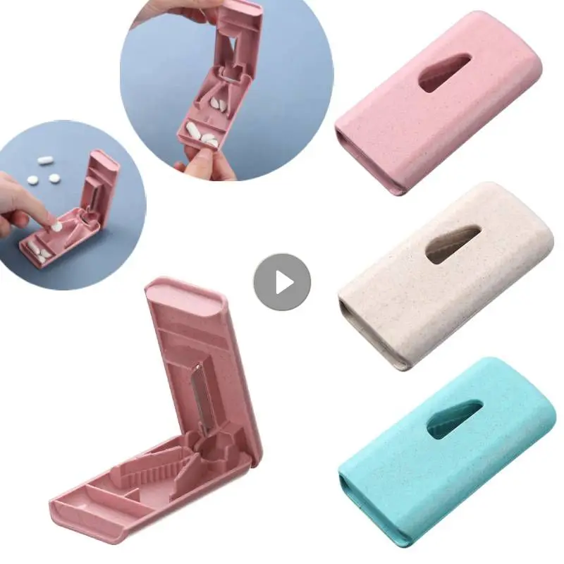 Pill Cutter Medicine Dose Tablet Cutter Splitter Divide Compartment Storage Box Portable Medicine Case Boxes Home Storage Tools