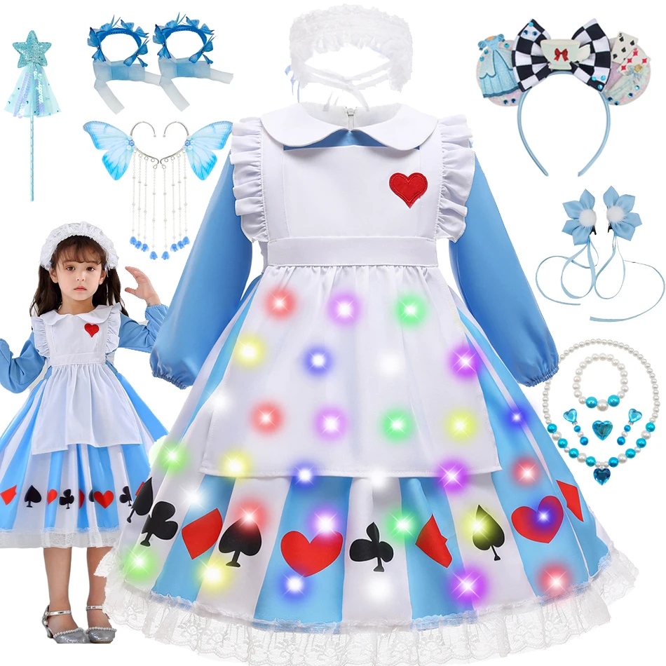 Girl Alice Costume Halloween Maid Lolita Dress Kids Cosplay Servant Family Party Fancy Clothing New Arrival