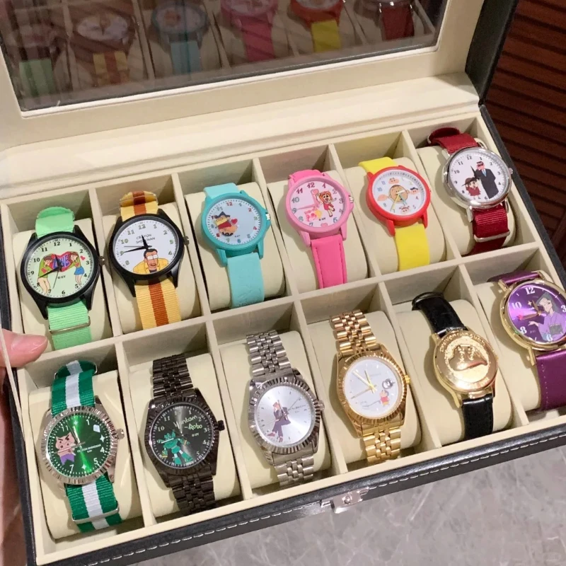 Genuine Crayon Shinchan Adult'S World Watch Blind Box Adult Children'S Wrist Watch Cartoon Kawaii Anime Peripheral Surprise Gift