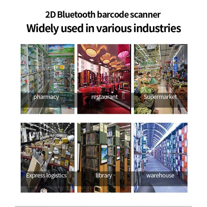 ماسح الباركود الصغير QR المحمول 1D 2D - 3 في 1 لاسلكي / بلوتوث / USB للمخزون #5