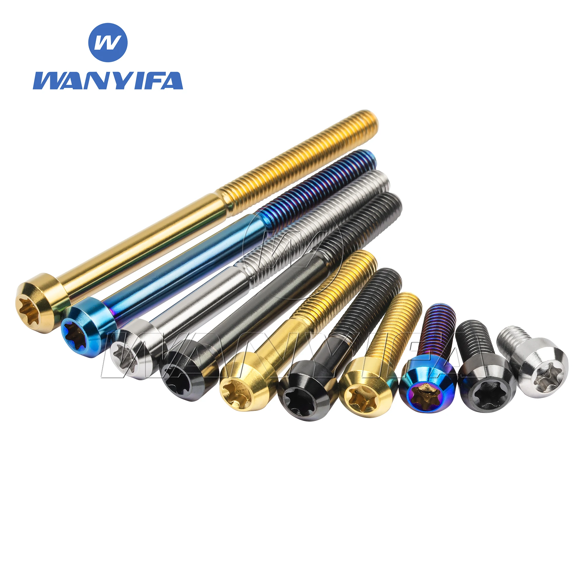 Wanyifa Titanium Bolt M6x 10 15 20 25 30 35 40 45 50 55 60 65 70 80mm Torx Head Ti Screws for Bicycle Motorcycle