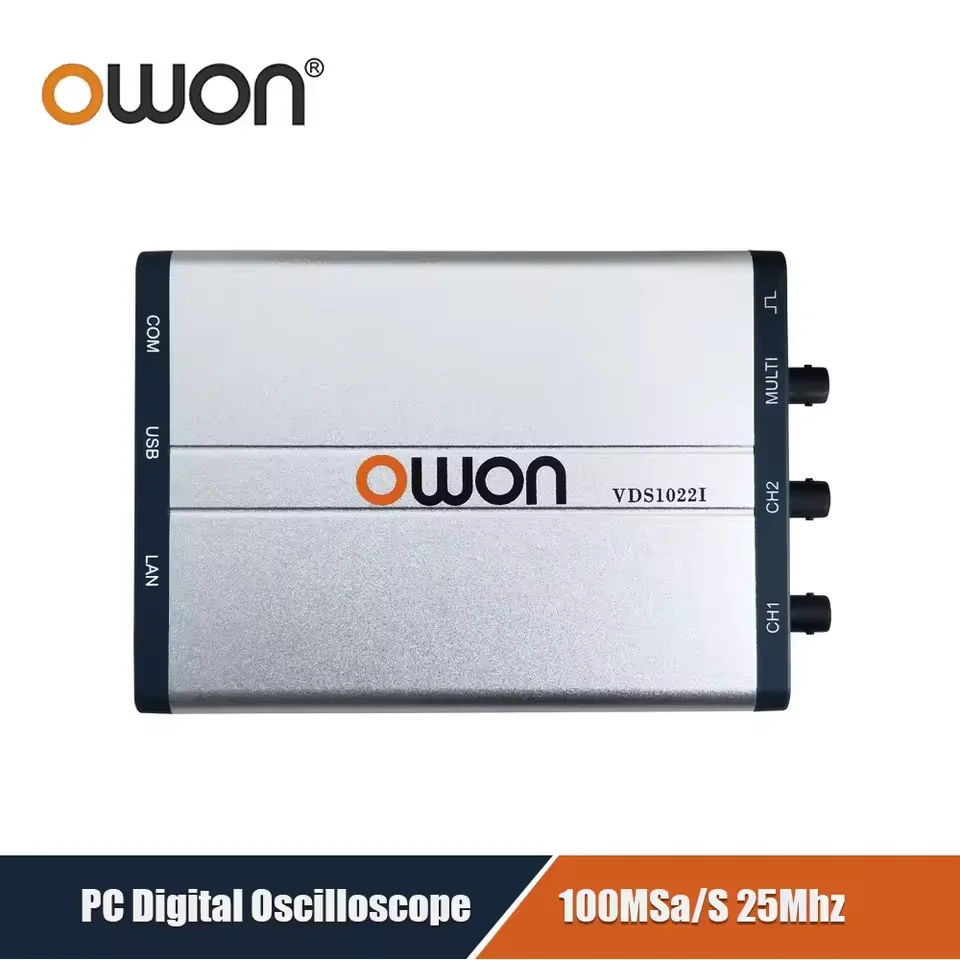 OWON VDS1022/VDS1022I Virtual PC Oscilloscope | 25MHz Dual-Channel 150MSa/s USB Scope | XY Mode, FFT Analysis & Dual Views