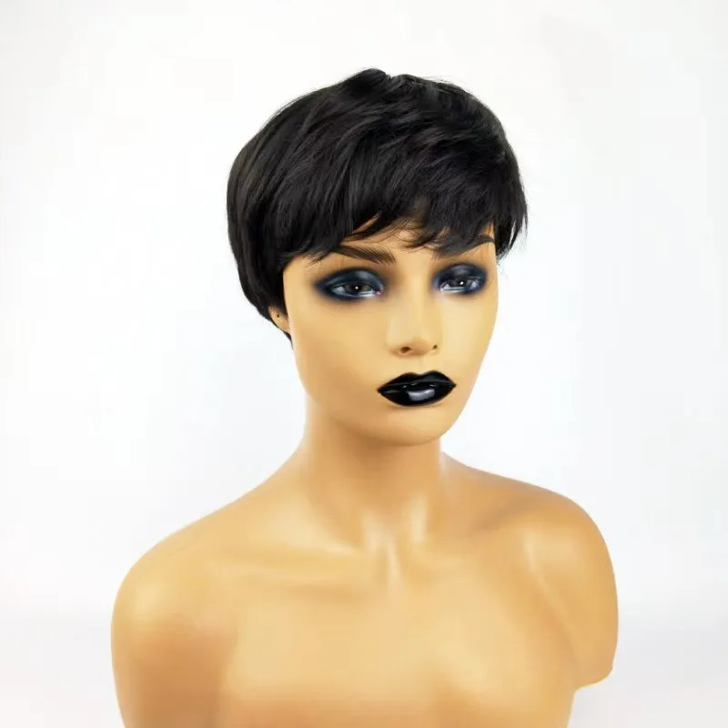 Wig wanita abu-abu halus rambut keriting pendek alat peraga panggung seluruh sintetis wig sutra suhu tinggi