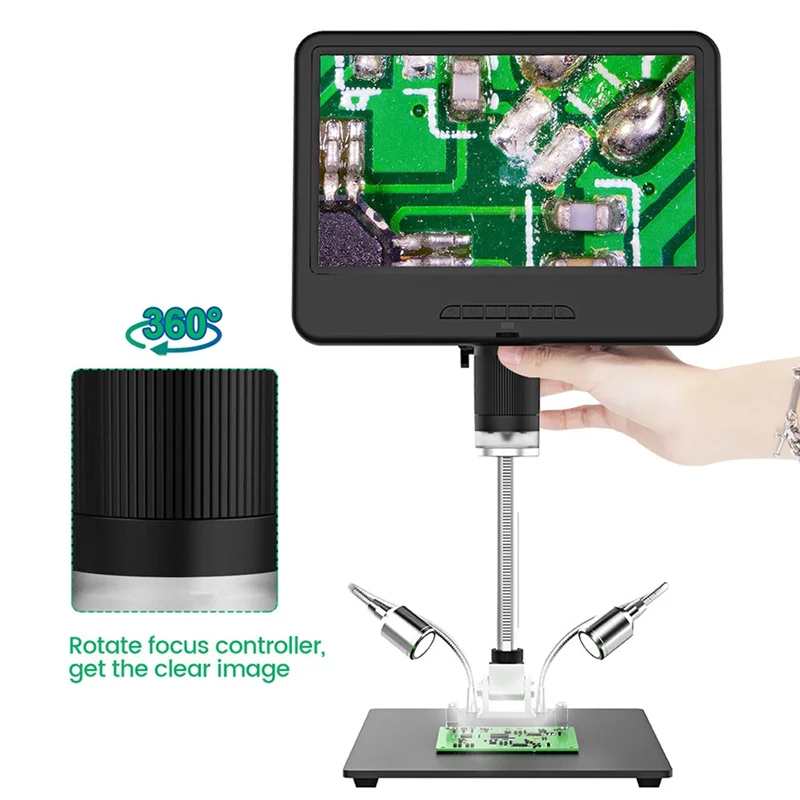 

AA76-AD210 Digital Microscope 10.1 Inch Adjustable LCD For Electronics Microscope Tool PCB/SMD 1080P Soldering Microscopio