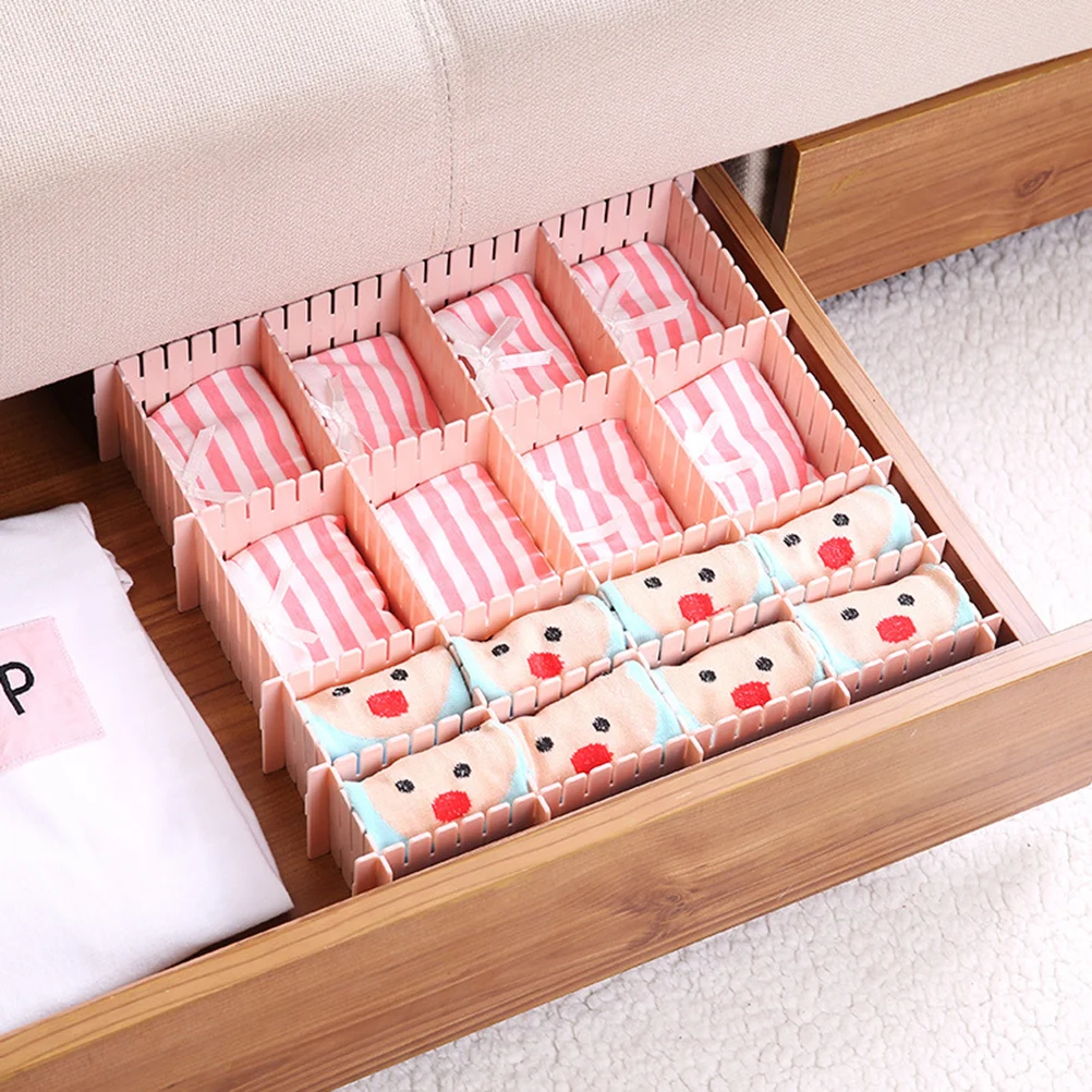 

4pcs Drawer Divider 9 84x2 75 Plastic Adjustable Storage Organizer for Underwear Socks Accessories Sundries Easy Assembly