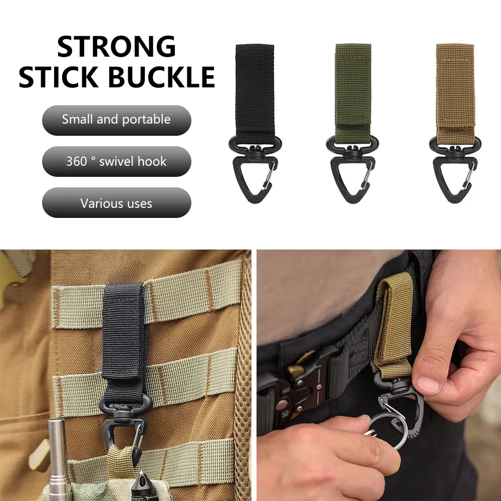 

Camping Carabiner Nylon Molle Tactical Backpack Key Hook Webbing Buckle System Belt Buckle Hanging Outdoor Climbing Accessories