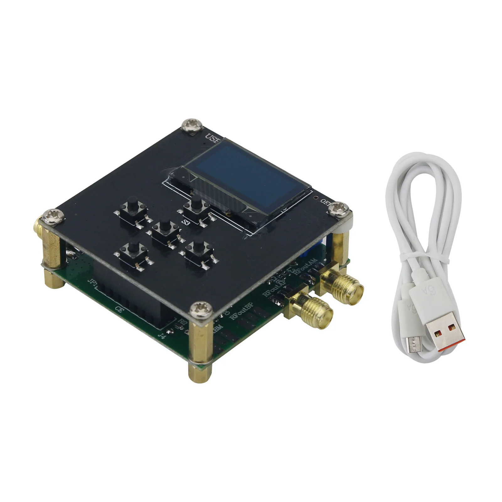 

LMX2572 Core Board Phase Locked Loop 75mA 12.5MHz-6.4GHz PLL Module with STC Main Control Board and 0.96-inch OLED