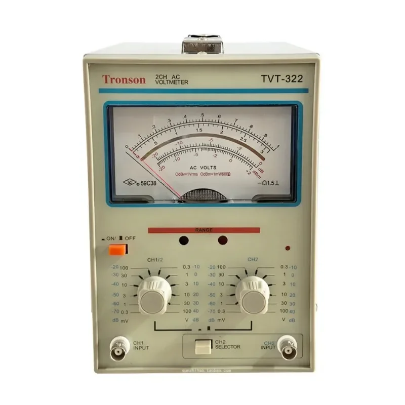 ثنائي القناة الرقمية التناظرية Milivoltmeter TVT-322 إبرة مزدوجة ميليفولتميتر تصميم جديد مؤشر أدوات قياس الجهد