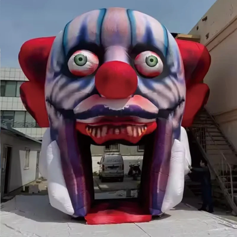 Aufblasbarer Clownbogen mit Gebläse, großflächige Event-Dekoration für den Außenbereich, Requisiten für Halloween