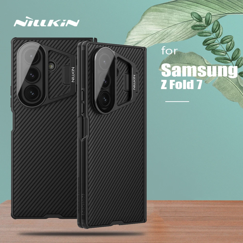

For Samsung Galaxy Z Fold 7 5G Case Nillkin Lens Prop Shockproof Matte Transparency Camera Stand back Cover Protection