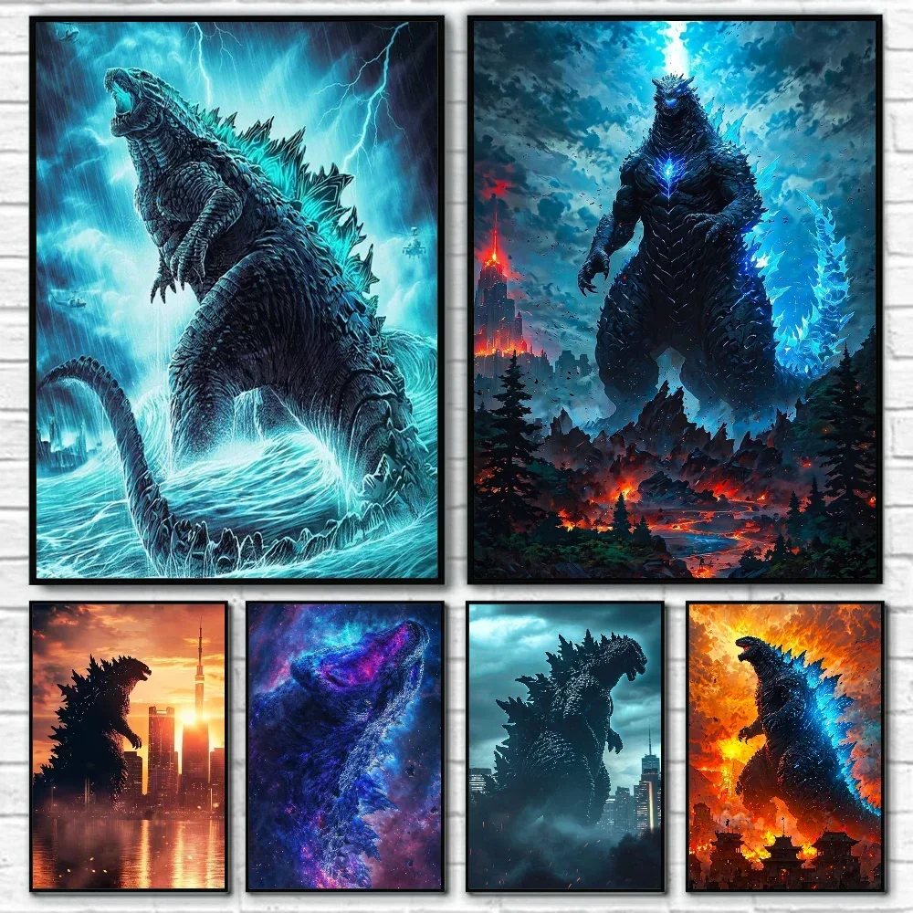 Póster de Anime G-Godzillas, arte de pared de calidad HD, carteles Retro para decoración de pared de habitación del hogar, decoración de habitación Kawaii